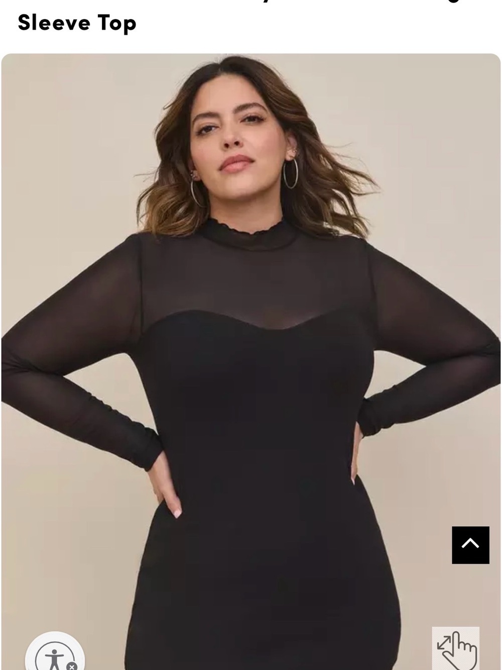 Torrid - Stretch Mesh And Foxy Mock Neck Long Sleeve Top